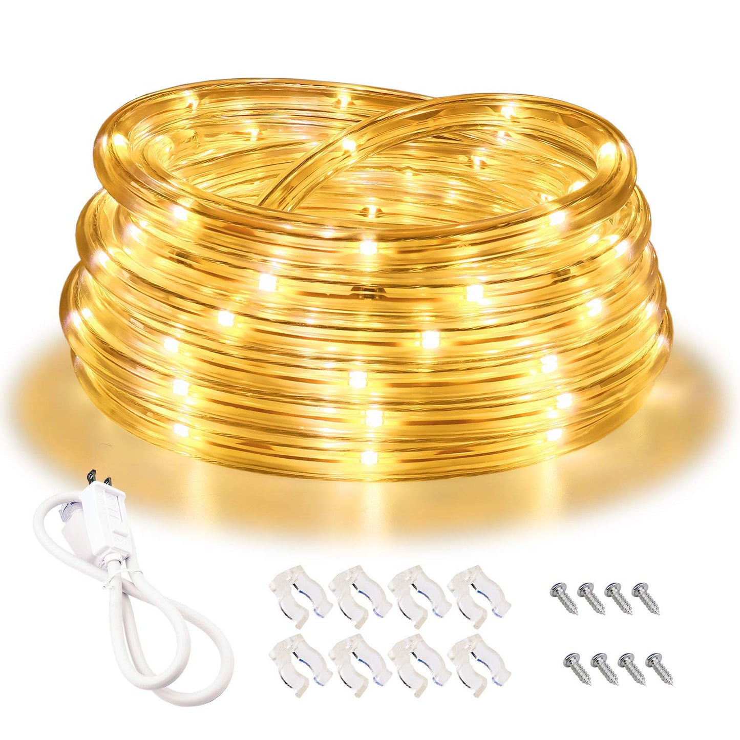 Rynx | LED Sail Light, 16Ft Warm White Strip Light, Connectable and Flexible Tape Light with Fuse Holder, Clear Thick PVC Jacket and High Brightness Advanced LEDs, Waterproof for Indoor Outdoor Use