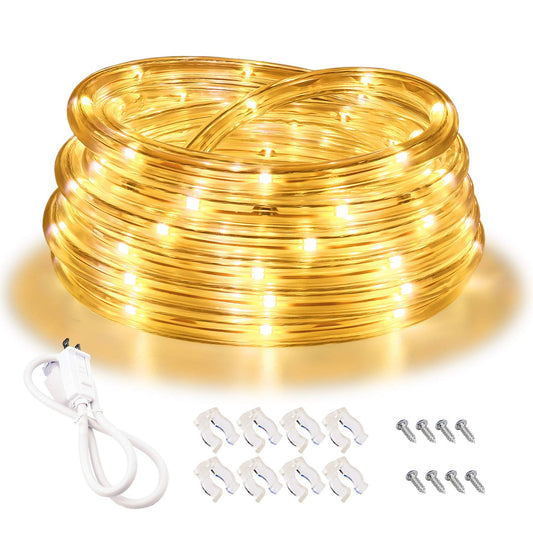 Rynx | LED Sail Light, 16Ft Warm White Strip Light, Connectable and Flexible Tape Light with Fuse Holder, Clear Thick PVC Jacket and High Brightness Advanced LEDs, Waterproof for Indoor Outdoor Use