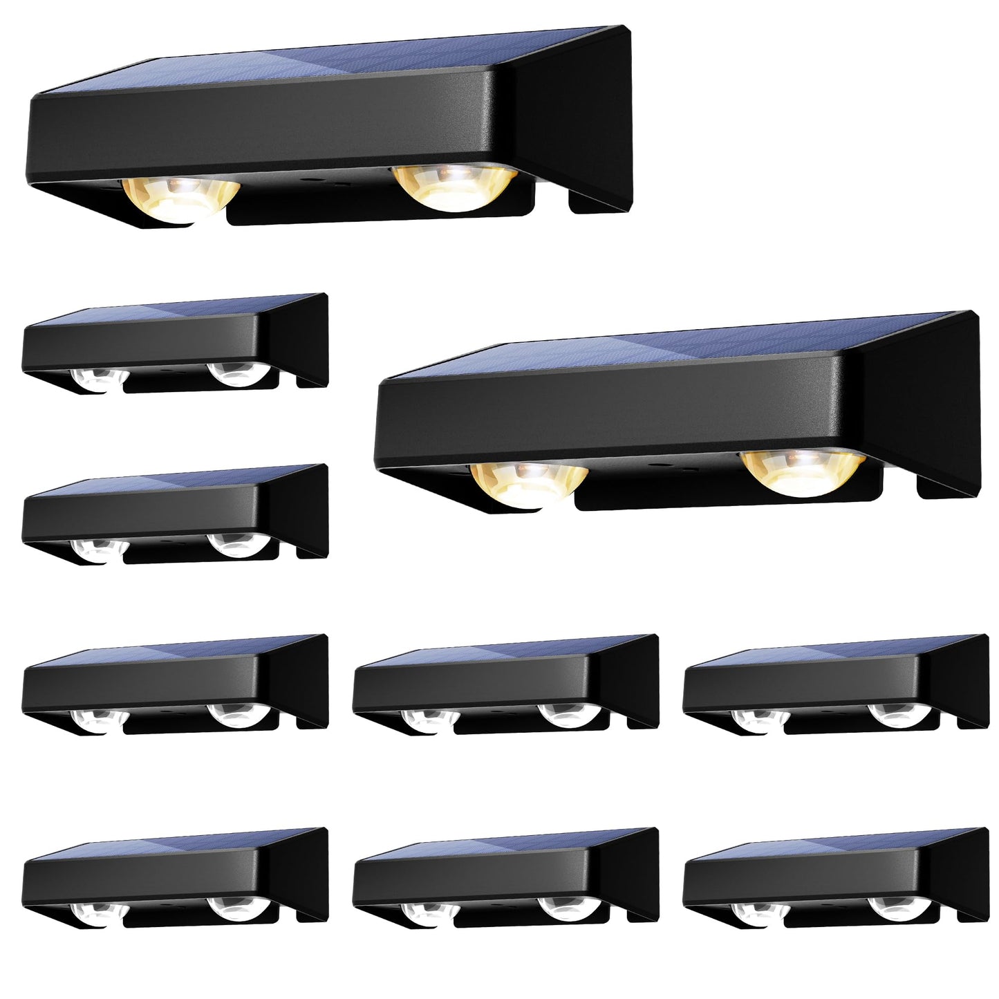 Rynx | Solar Garden Lights Outdoor, Solar Wall Lamps 9 Fixed Colors & Color Changing Modern Solar Powered Step Lights For Stair Steps