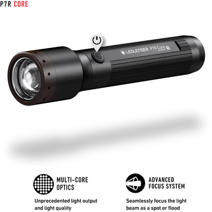 Rynx | Ledlenser P7R Core Rechargeable Flashlight - 1400 Lumen Waterproof Light For Home & Camping