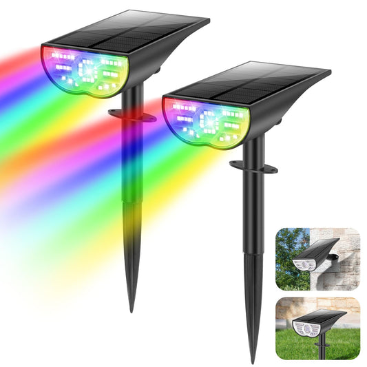 Rynx | Tobusa Solar Motion Light Outdoor Waterproof, Rgb Solar Color Changing Light With 9 Lighting Modes, Multicolored Solar Lamp
