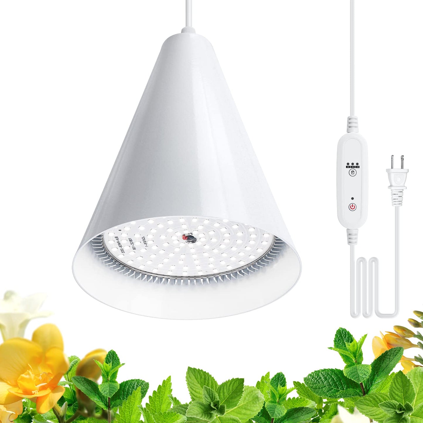 Rynx | Bstrip Hanging Full Spectrum Hanging Grow Light For Indoor Plants, 25W Bulbs With 16.4Ft Power Cable, 5000K Plant Light With Timer For Garden, Flowers