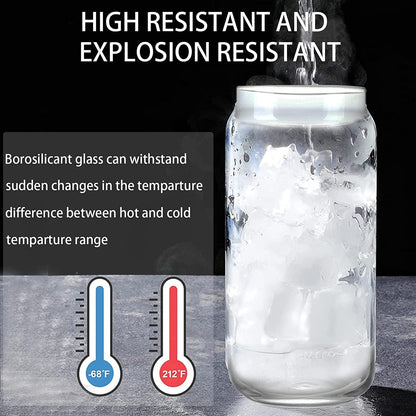 Rynx | Elegant Can-Shape Glass Tumbler Set - 4 Premium Cups for Luxurious Drinking Experiences