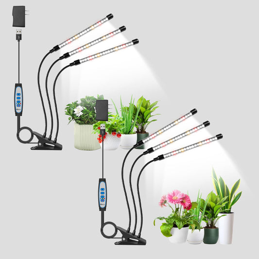 Rynx | Wolezek Grow Lights For Indoor Plants, 2 Pack 6000K Full Spectrum Plant Lamps Indoor, White Led Plant Grow Light With Automatic On & Off Timer 6/12/16H, 3 Modes, 5-Level Dimmable Brightness