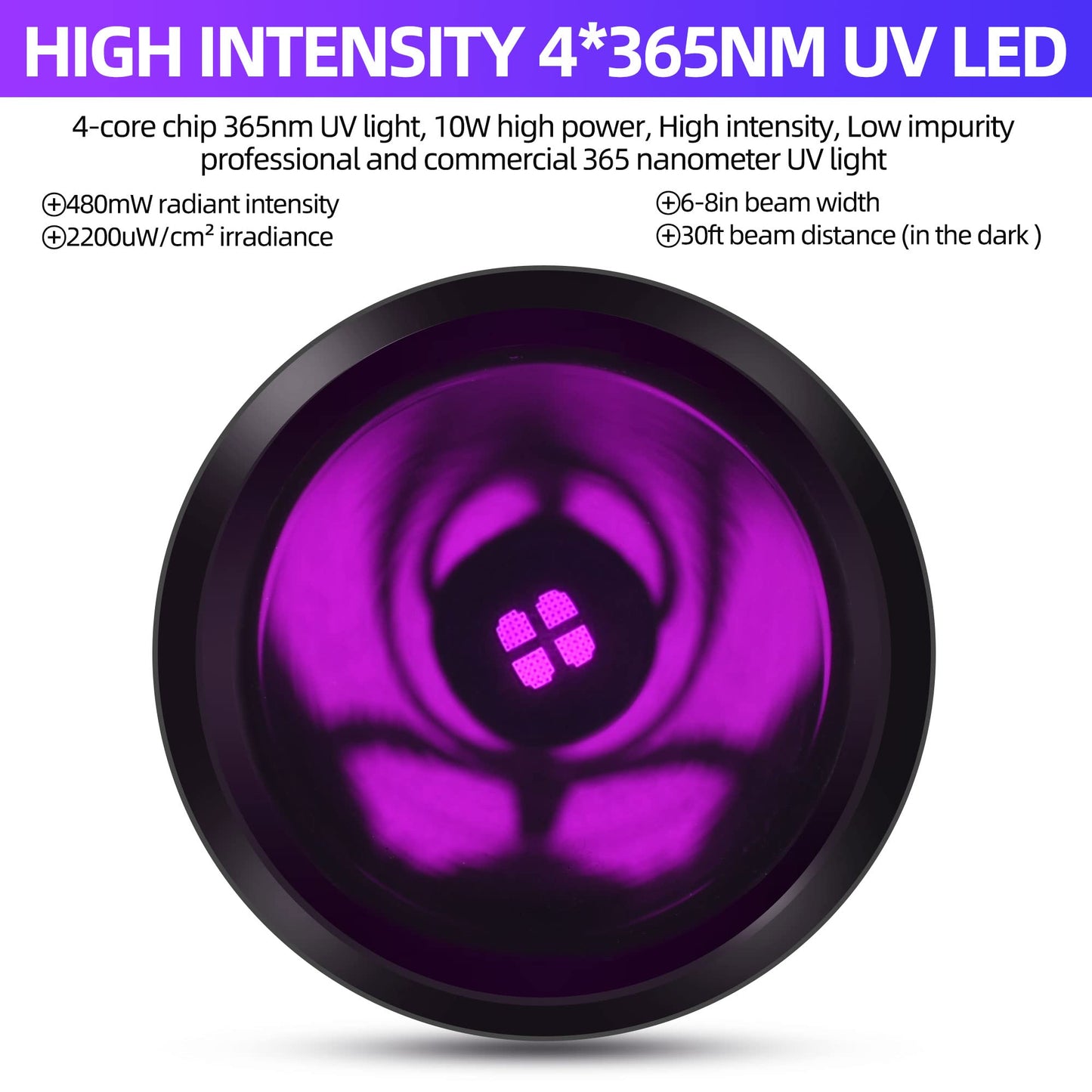 Rynx | Darkbeam 365Nm Uv Flashlight - Mini Blacklight Usb Rechargeable For Cat Urine Detection & Herding Resin