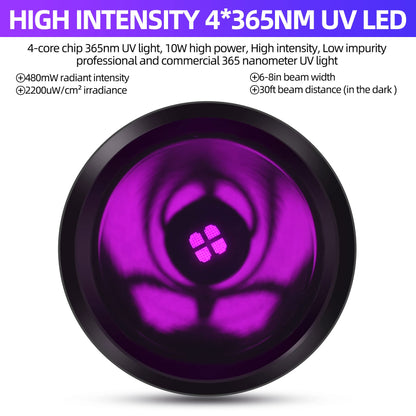 Rynx | Darkbeam 365Nm Uv Flashlight - Mini Blacklight Usb Rechargeable For Cat Urine Detection & Herding Resin