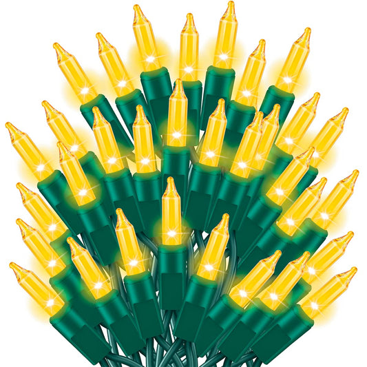 Rynx | Twinglehome Ultra-Bright Connector End to End Yellow Christmas Mini Lights 300L 63.8Ft(2Sets-Each 150L) UL Listed LED String Light for Indoor Outdoor Holiday Garden Christmas Tree Decor