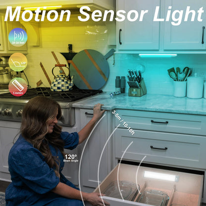 Rynx | Lepotec Rgbw Motion Sensor Night Light - 10'' Wireless Led Under Cabinet Light, Dimmable, 2 Pack
