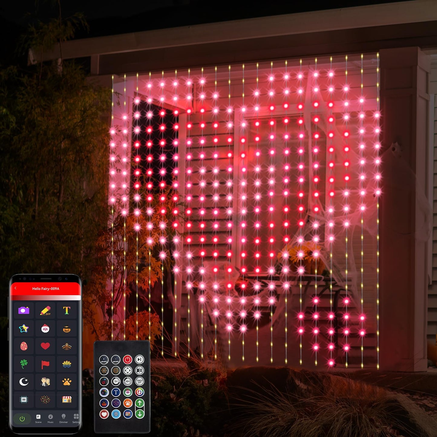 Rynx | Dealbeta Smart Curtain Lights, 400 Led Music Sync Light, 6.6Ft X 6.6Ft, App &