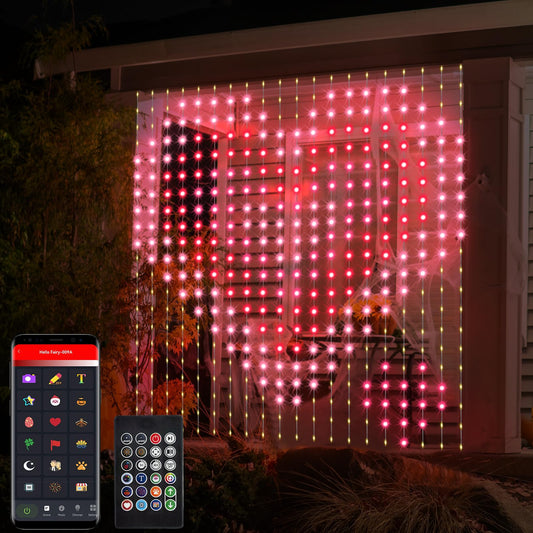 Rynx | Dealbeta Smart Curtain Lights, 400 Led Music Sync Light, 6.6Ft X 6.6Ft, App &