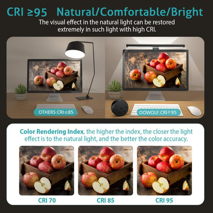 Rynx | Oowolf Eye-Friendly Screen Light With Remote Control, Cri=95, Dual Light, 3-Color Mode, Black