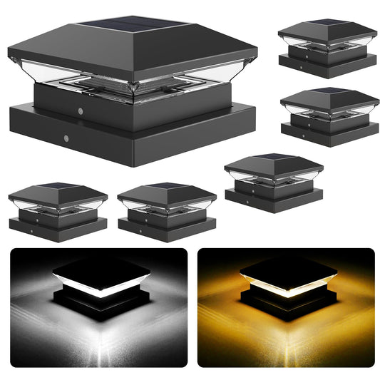 Rynx | T-Sun Solar Post Cap Light 6 Pack - 4X4/5X5/6X6, Black, 600