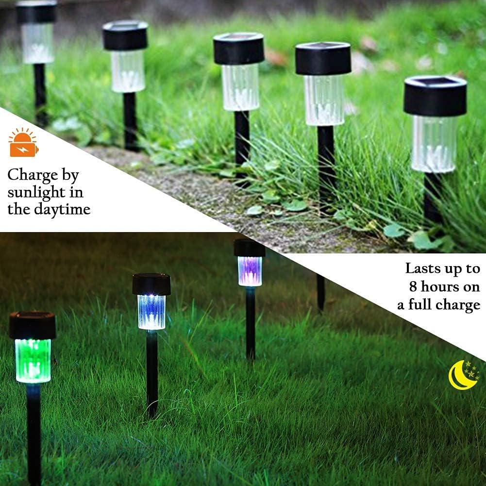 Rynx | Maggift 12 Pcs Rgb Solar Pathway Lighting - Color Changing Outdoor Landscape Lighting For Lawn & Garden
