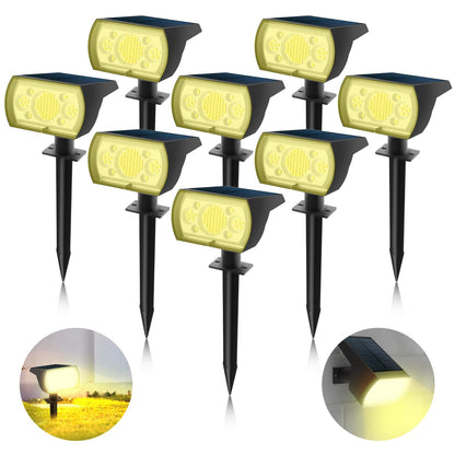 Rynx | Sjuedeng 8 Pack Spotlights, 64 Leds Waterproof Landscape Lights, Warm White, 3 Modes