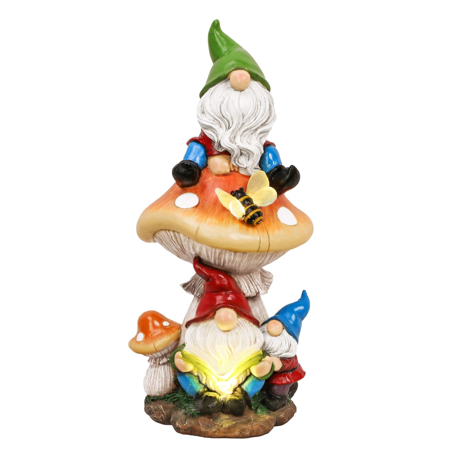 Rynx | Teresa'S Collections Garden Gnome Statue With Solar Light - 12.6" Resin Outdoor Decor