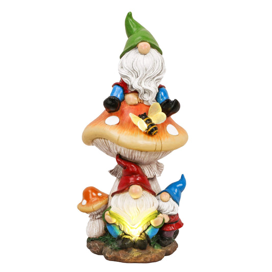 Rynx | Teresa'S Collections Garden Gnome Statue With Solar Light - 12.6" Resin Outdoor Decor