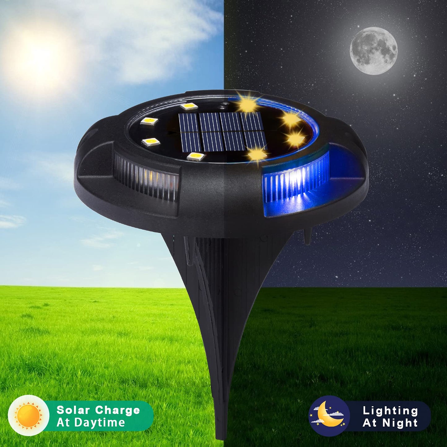 Rynx | K.E.J. Solar ground lights 12 pcs - Waterproof recessed landscape lighting for garden and walkway