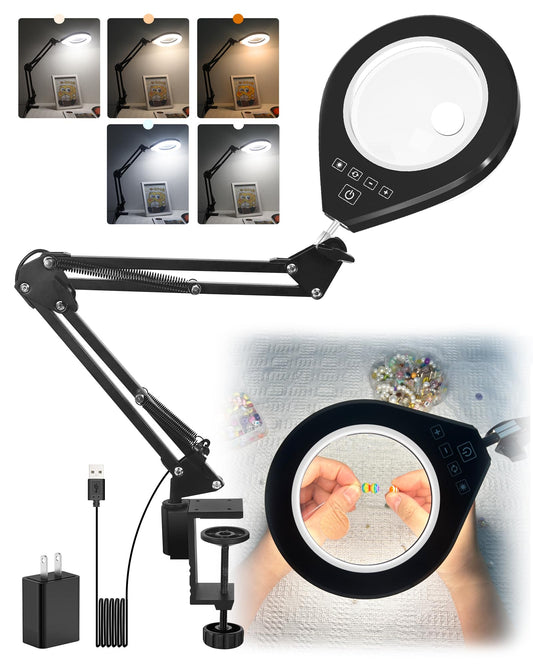 Rynx | Industrial Table Lamp, Stepless Dimmable Gold Desk Lamp, Gold Table Lamp with 2 USB Ports and AC Power Socket, Frosted Glass Shade
