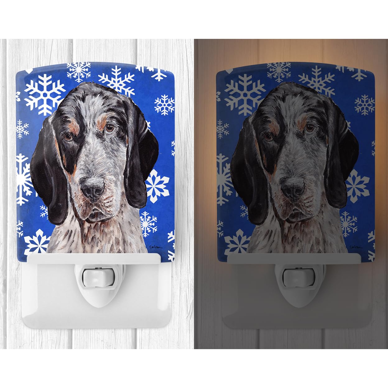 Rynx | Caroline's Treasures Blue Tick Coonhound Ceramic Night Light, 6X4X3, UL-Approved, Multicolored