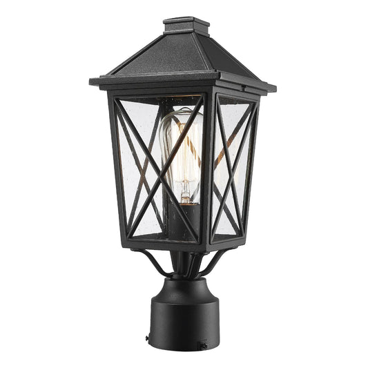 Rynx | Luminzone Outdoor Post Light Outdoor Pole Lantern Light Fixture Sped Glass Outdoor Lamp Post Light, Patio Column Light