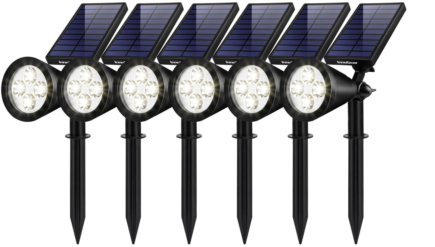 Rynx | Innogear Solar Lamps Outdoor, Waterproof Led Garden Spotlights, Automatic On/Off, Package With 6, White