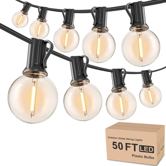 Rynx | Rtty 50Ft Outdoor String Lights, G40 Unbreakable Globe Lights For Patio & Party