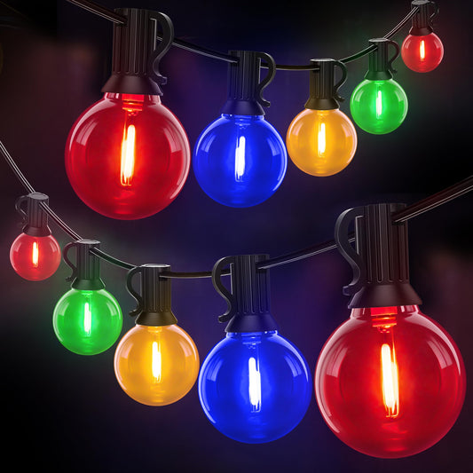 Rynx | Ollny Christmas Lights Outdoor 50Ft 25Bulbs, Multicolor Connectable Waterproof G40 String Lights, Shatterproof Socket Lights For Outdoor Indoor Balcony Veranda Camping Terrace Treehouse