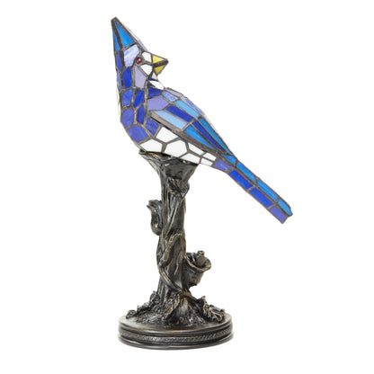 Rynx | River Of Goods Tiffany Stylish Cardinal Glass Lamp - 8" B X 13.5" H