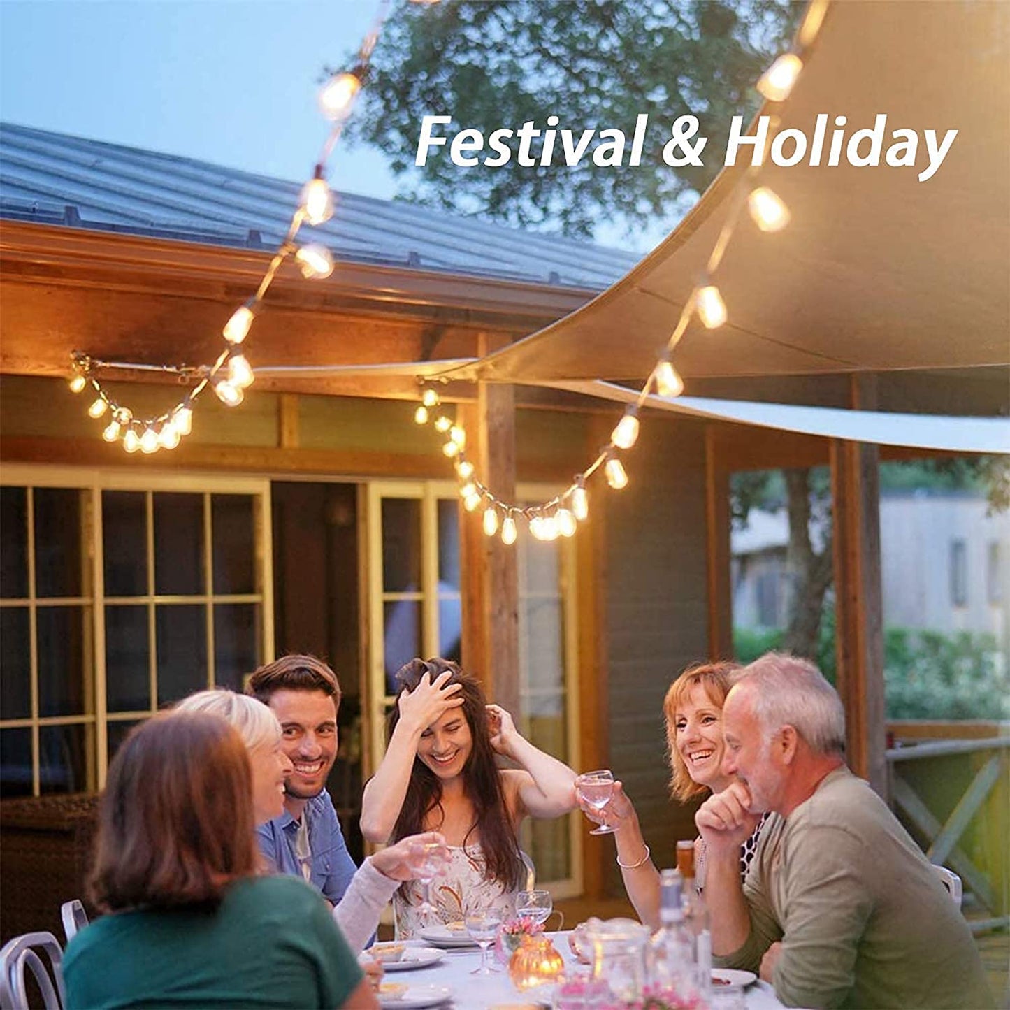 Rynx | Afirst 20Ft Outdoor Light String - 22 Waterproof Edison Bulbs For Patio & Party