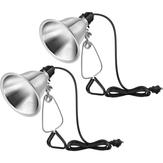 Rynx | Vivosun 2-Pack Clamp Lamp Light With Removable 5.5 Inch Aluminum Reflector Up To 60W E26 Socket (No Bulb Included), 6 Foot Cord, UL Listed