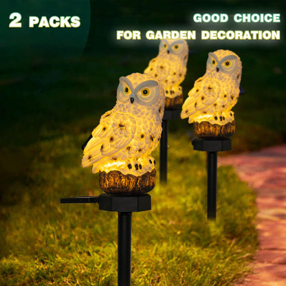 Rynx | Dazzle Bright Owl Solar Led Light 2 Pack - Waterproof Resin Garden Decor For Outdoor Use