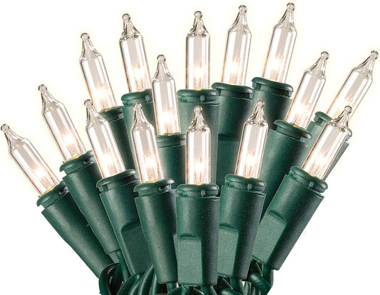 Rynx | Dobar 100 Count Warm White Christmas Lights - Indoor/Outdoor, UL Listed, Green Wire