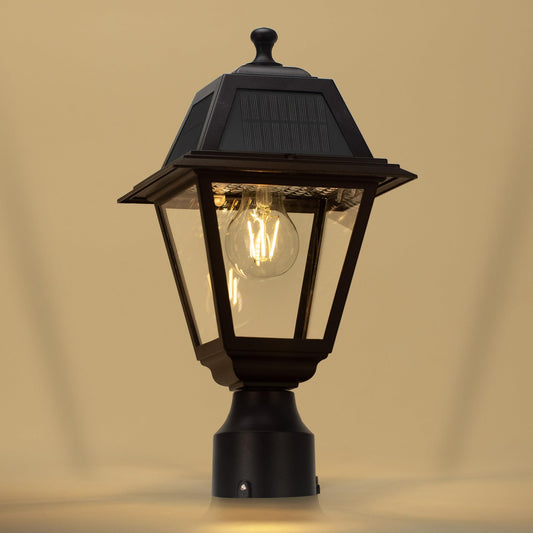 Rynx | Lutec Led Solar Post Light, Cast Aluminium Solar Lamp Post Light, Dusk To Dawn Waterproof Pole Light Head, 200 Lumens 3-Inch Fit