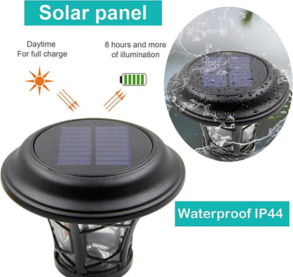 Rynx | Maggift 8 Pack Solar-Powered Path Lights, 25 Lumen SMD LED, Stainless Steel & Glass, Waterproof