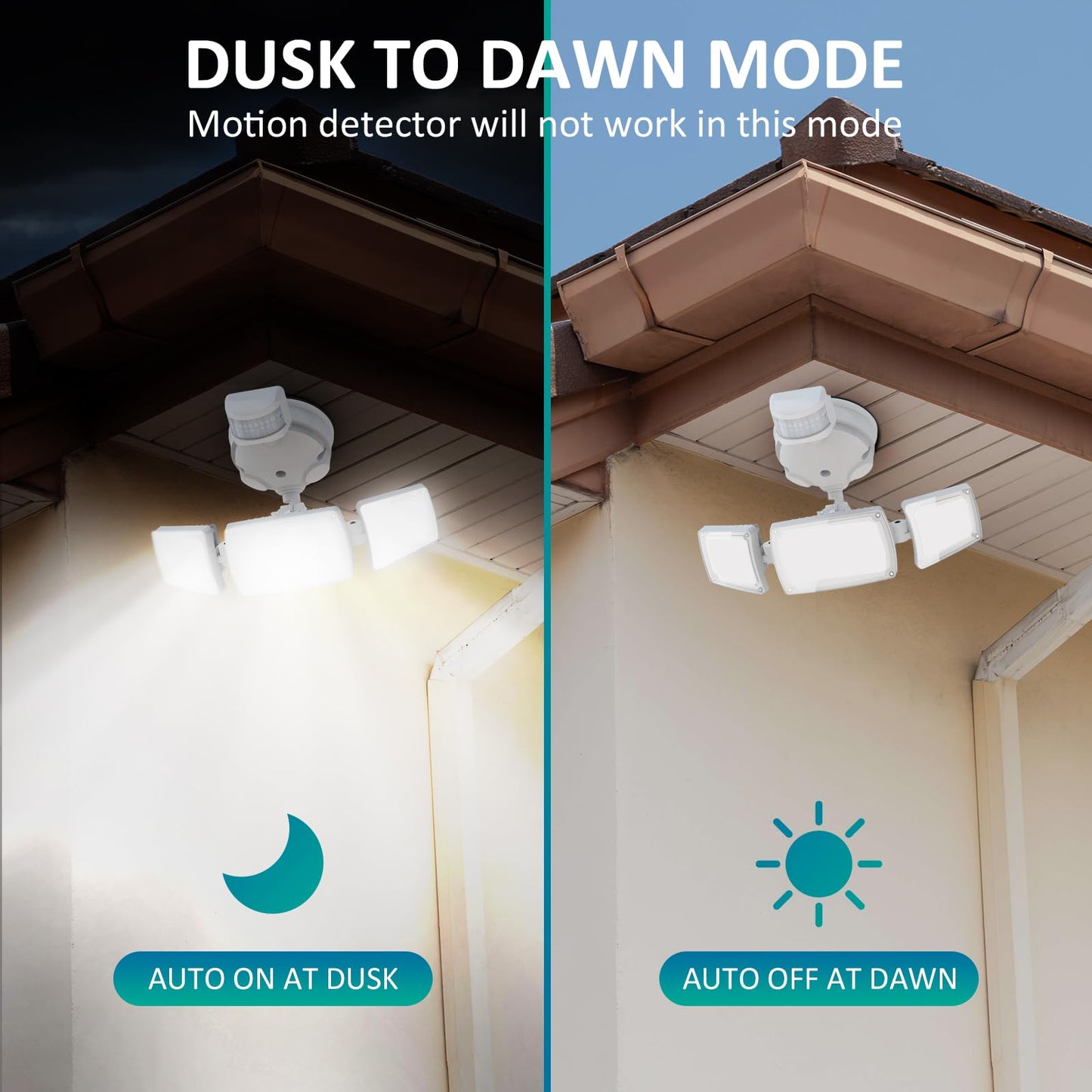 Rynx | Ustellar 55W Motion Sensor Outdoor Light With Remote Control, 5500Lm, Ip65 Waterproof, 2 Pack