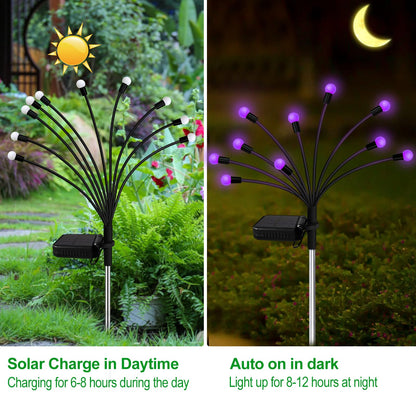 Rynx | Kohlrabi Solar Garden Light, 20 LED Purple Glittering, Waterproof 2 Pack for Garden & Terrace Decor