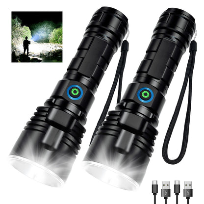 Rynx | Milaoshu 990,000 High Lumen Rechargeable Flashlights - 2 Pack, Waterproof Led Flashlight For Camping
