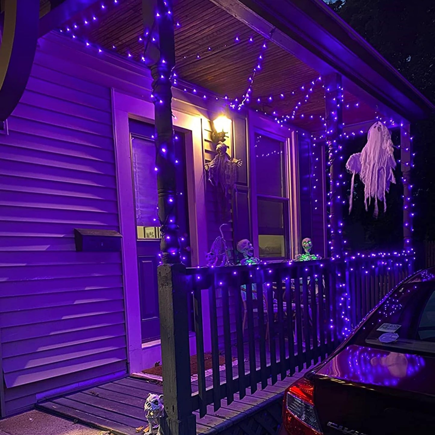 Rynx | Qitong 2 Pack Purple Solar Christmas Lights, 66Ft 200 Led Waterproof Fairy Lights, 8 Modes