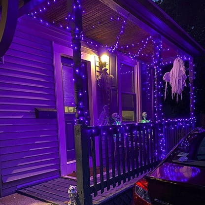 Rynx | Qitong 2 Pack Purple Solar Christmas Lights, 66Ft 200 Led Waterproof Fairy Lights, 8 Modes