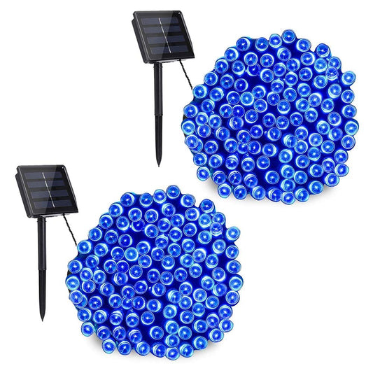 Rynx | Toodour Solar Christmas Lights, 2 Packs Total 144Ft 400 Led 8 Modes Solar String Lights, Waterproof Solar Outdoor Christmas Lights For Garden, Patio, Fence, Balcony, Christmas Tree Decor - Blue