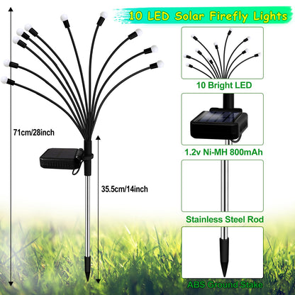 Rynx | Swede Solar Garden Light 6 Pack, 60 LED Waterproof Green Glittering Lights For Outdoor Decoration