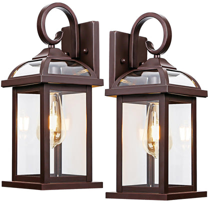Rynx | Roravilila Oil Used Bronze Outdoor Wall Lamps, 2-Pack Ip65 Water Resistant Sconces