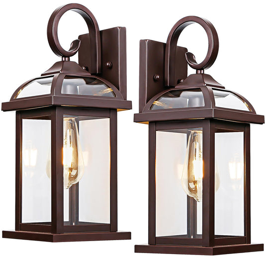 Rynx | Roravilila Oil Used Bronze Outdoor Wall Lamps, 2-Pack Ip65 Water Resistant Sconces