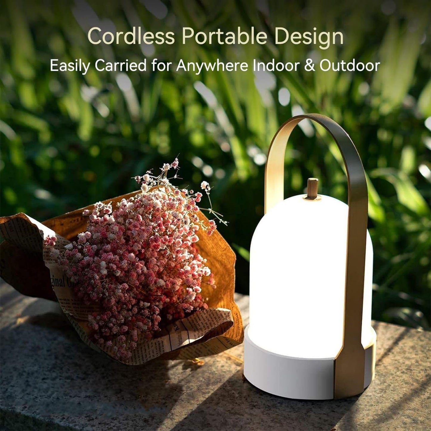 Rynx | Tubicen Waterproof Battery-Powered Lantern - 4000Mah Touch-Dimmable Led Table Lamp, Brass