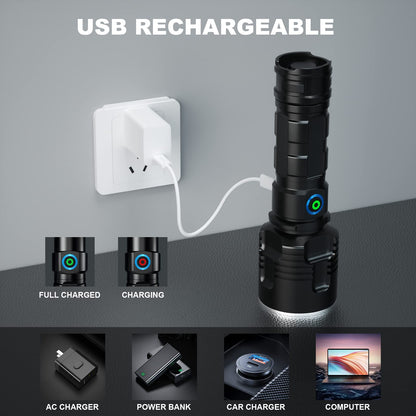 Rynx | Milaoshu 990,000 High Lumen Rechargeable Flashlights - 2 Pack, Waterproof Led Flashlight For Camping