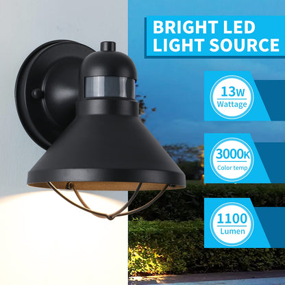 Rynx | Lonedruid Waterproof Motion Sensor LED Children's Light, Rustic Gold Outdoor Wall Lamp for the Entrance