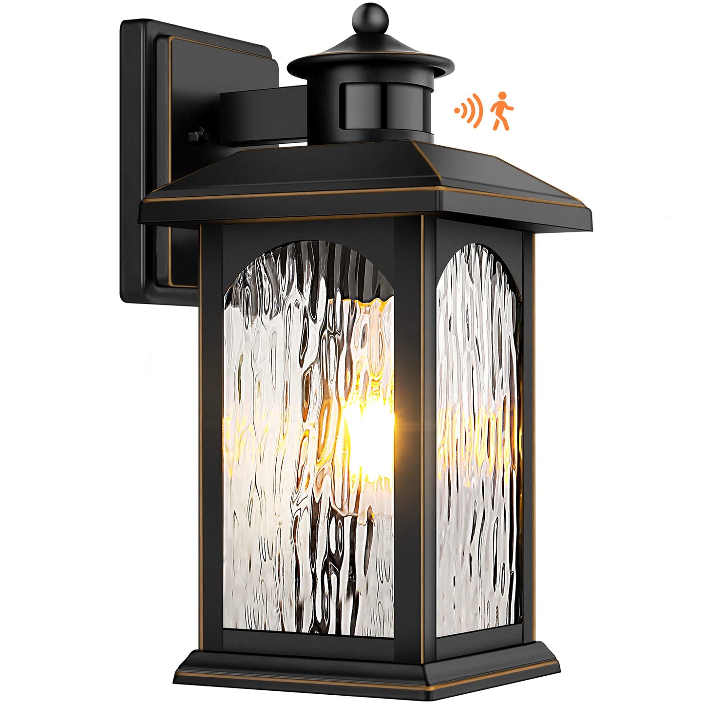 Rynx | Filiyano Motion Sensor Outdoor Light - Retro Twilight to Morning Light Black Waterproof Lantern 1-Pack