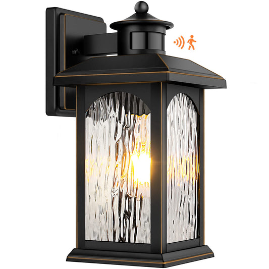 Rynx | Filiyano Motion Sensor Outdoor Light - Retro Twilight to Morning Light Black Waterproof Lantern 1-Pack