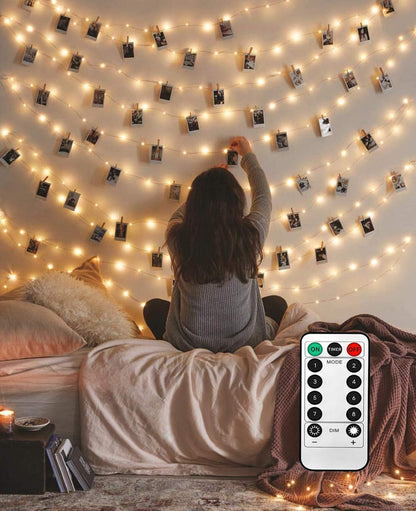 Rynx | Liyuanq 40 Led Photo Clip Light Strings, USB-powered Warm White Fairy Lights for Photo