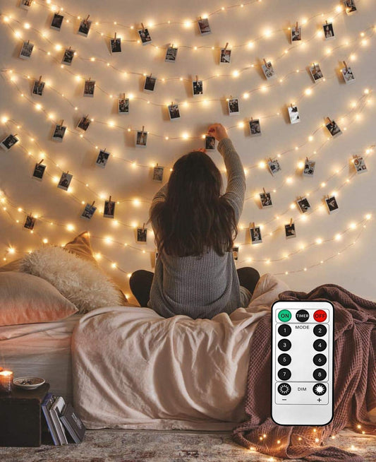 Rynx | Liyuanq 40 Led Photo Clip Light Strings, USB-powered Warm White Fairy Lights for Photo